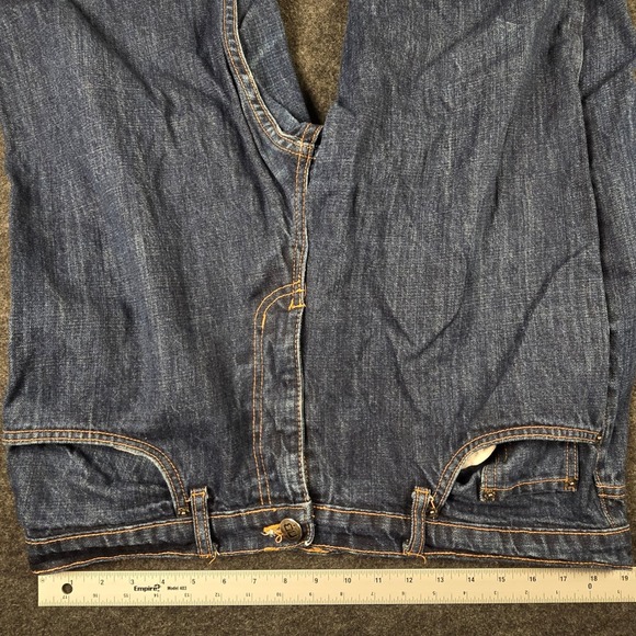 Y2K Neoblue Mens Blue Dark Wash Jeans Straight Leg Denim Made in USA Size 38x27 - Picture 6 of 13